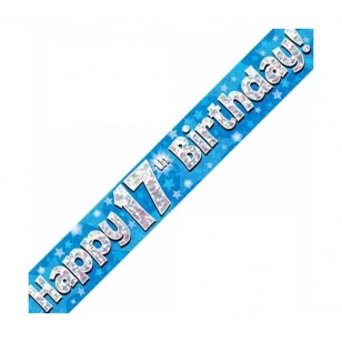 Blue Stars 17th Birthday Banner